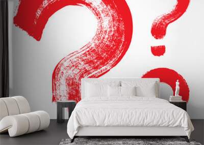 Set of 3 original hand-painted question symbol Wall mural