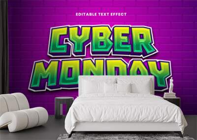 Cyber monday editable text effect in modern 3d style Wall mural