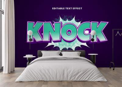 Knock editable text effect in modern and cartoon text style Wall mural