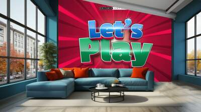 lets play editable text effects for a playful kids vibe Wall mural