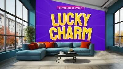 Lucky charm editable text effect in modern 3d style Wall mural