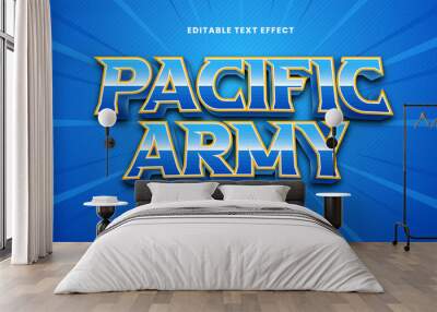 Pacific army editable text effect in modern 3d style Wall mural