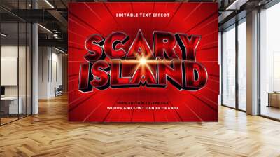 Scary island editable text effect in modern 3d style Wall mural