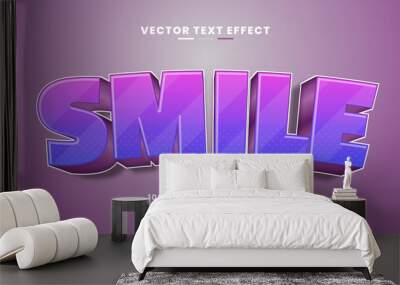 Smile cartoon comic game style editable text effect 3d template Wall mural