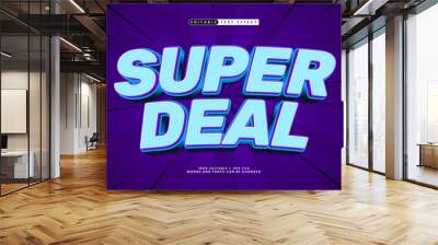 super deal editable text effect with a discount and sale text style Wall mural