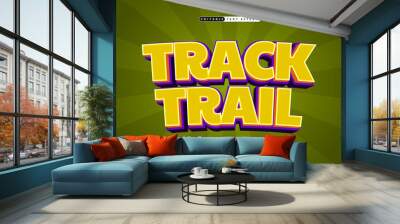 track trail editable text effect with a game and play text style Wall mural