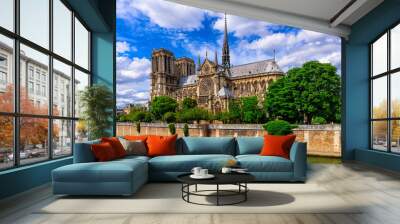 Cathedral Notre Dame de Paris in Paris, France Wall mural