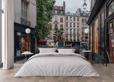 Cozy street in Paris, France Wall mural