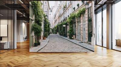 Cozy street in Paris, France Wall mural