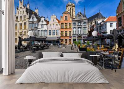 Grote Markt in Mechelen, Belgium. Mechelen is a city and municipality in the province of Antwerp, Flanders, Belgium. Wall mural