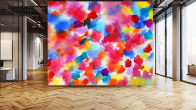 Abstract colorful watercolor painting Wall mural