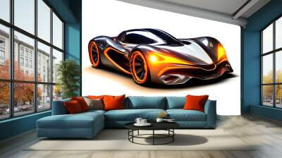 Colorful abstract concept car isolated on white Wall mural