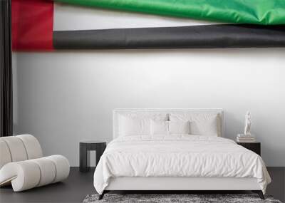 December 2 - Independence Day of the United Arab Emirates. UAE flag on a white background with space for text at the bottom. Wall mural