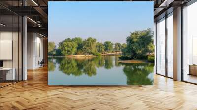 popular place for recreation and picnics Al Qudra Lake, Dubai, UAE Wall mural