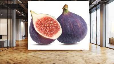 Fresh figs isolated on white background with clipping path Wall mural