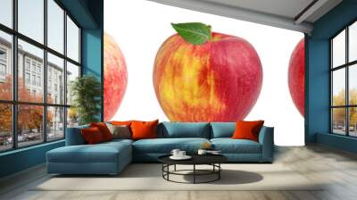 Fresh red apple isolated on white background with clipping path Wall mural