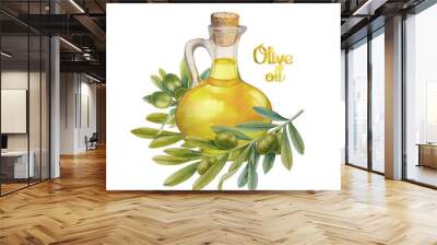 Watercolor olive collection Wall mural