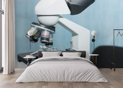 Optical instrument microscope. Medical equipment close-up. Wall mural