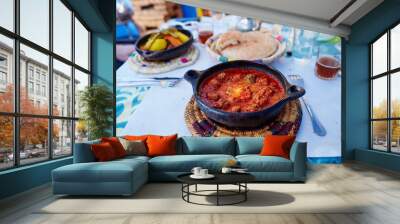 Traditional Moroccan dish kefta tajine Wall mural