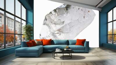 raw clear quartz (rock crystal) stone on white Wall mural