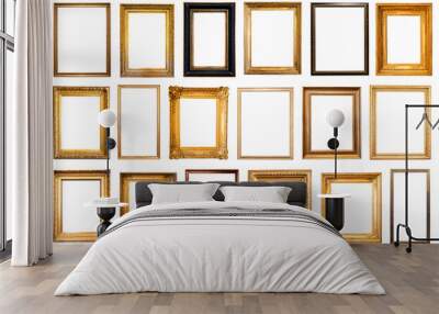 set of various blank vertical old picture frames Wall mural