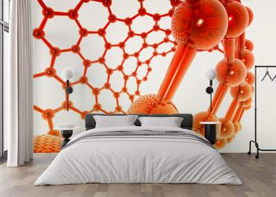 orange reflective nanotube structure on white Wall mural