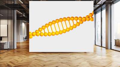 yellow reflective isolated DNA chain on white Wall mural