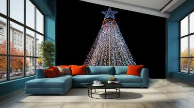 cristmas fir tree from lights Wall mural