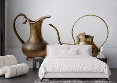 two old brass pitcher Wall mural