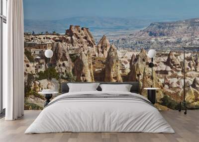 Views of Cappadocia volcanic kanyon cave houses in Turkey Wall mural