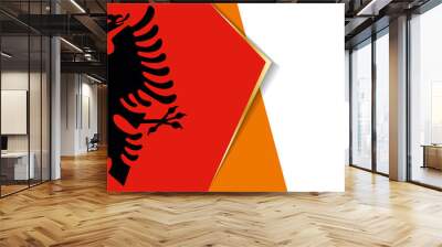 Albania and Ivory Coast flags, two vector flags. Wall mural