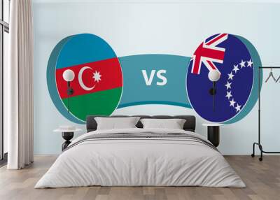 Azerbaijan versus Cook Islands, team sports competition concept. Wall mural