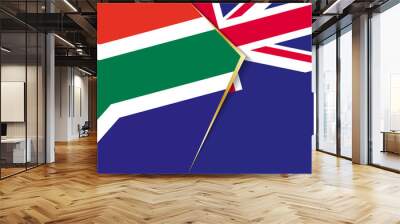 South Africa and New Zealand flags, two vector flags. Wall mural