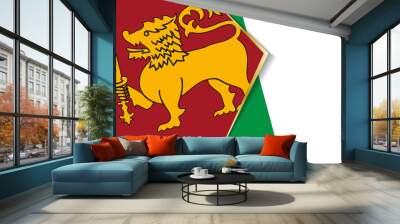 Sri Lanka and Italy flags, two vector flags. Wall mural