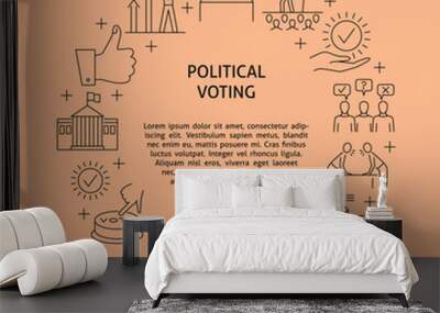 Elections and voting round banner Wall mural