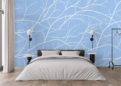 Seamless pattern with branch silhouettes Wall mural