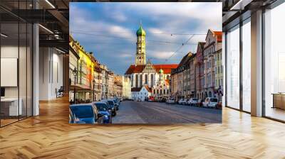  View to the Basilica of SS. Ulrich and Afra in the city of  Augsburg, Germany Wall mural