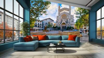 Roman cathedral in the city of Soller Wall mural