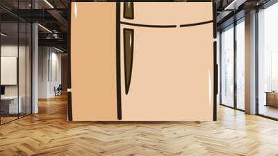 Brown refrigerator cartoon Wall mural