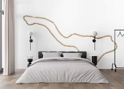 Gold chain isolated on white background Wall mural