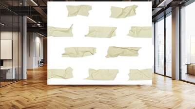 Realistic adhesive tape collection Sticky scotch tape of different sizes Wall mural