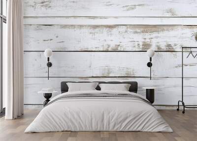 Whitewashed Weathered Wood Plank Texture Background Wall mural