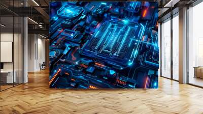 futuristic high tech background Wall mural