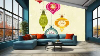 Retro christmas ornament Wall mural