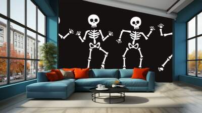 Set of skeleton for Halloween Wall mural