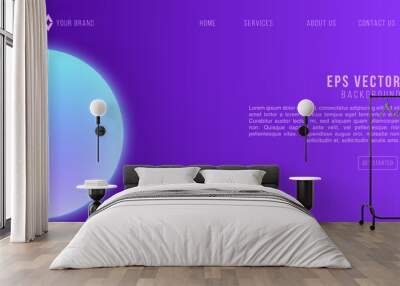 Blue Purple Gradient Web Design Abstract Background EPS 10 Vector For Website, Landing Page, Home Page, Web Page Wall mural