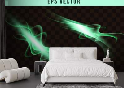 Green light effect set eps vector editable abstract shining shine efect Wall mural