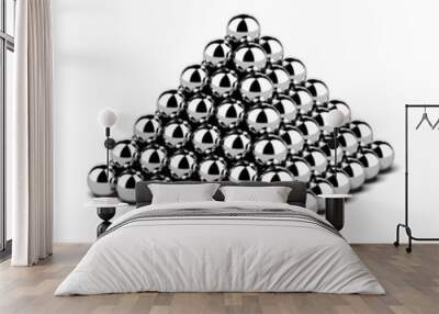 pyramid of metal balls Wall mural