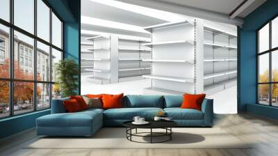 white clean shelves Wall mural