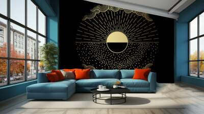 The moon and the sun are two realms that merge Wall mural